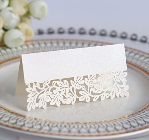 60 Marque Place Mariage Cartons Placement Carte de Porte Noms Pliable Papier Cartons de Table Blanc pour Décoration Réception Fête Célébration Baptême Noël Anniversaire Inscriptible Imprimable Feuille