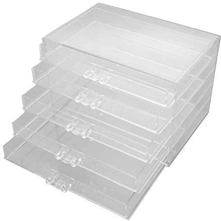 Acryl Schmuckbox, Staubdicht Ohrringhalter Organizer mit großer Kapazität für Halsketten Ringe, Kunststoff