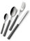 GLOUPIE Set 24 Posate Loft Grigio Per 6 Persone in Acciaio Inox e Manico In ABS Made In Italy Lavabili In Lavastoviglie