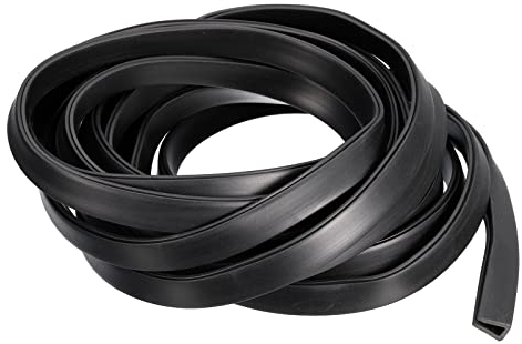 sourcing map U Channel Edge Trim, 11.5ft Length Rubber Guard Seal Strip Edge Protector Flat Fit for 3.5-4mm Edge, (9/32 W x 7/16 H) Black