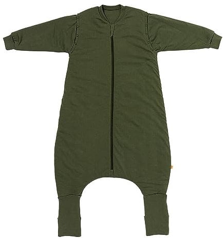 schlummersack Schlafsack mit Füßen ganzjährig 2.5 Tog 130 cm Olive | Kinder Schlafsack mit Beinen und verlängerten Bündchen für eine Körpergröße 130-140cm | Ganzjahres Füßen 2.5 Tog