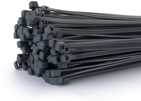 Fix&Easy Kabelbinder 2,5x100mm anthrazit schwarz passend zu RAL 7016 Anthrazitgrau 300 Stück UV- und Wetterbeständig Set für Garten Blickschutz Drahtzaun Doppelstabmatten Sichtschutz Zaun Zaunblende