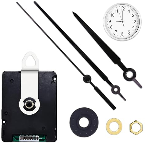 BNGXR Funkuhrwerk, DCF Funk-Uhrwerk, Uhrwerk für Wanduhr Lautlos mit Zeigersätzen Quarz Uhrwerk Ersatz Funkuhrwerk für Wanduhr, Lautloses Quarz Uhrwerk Set Uhrwerk für Wanduhr Funk für Ersatz(Schwarz)