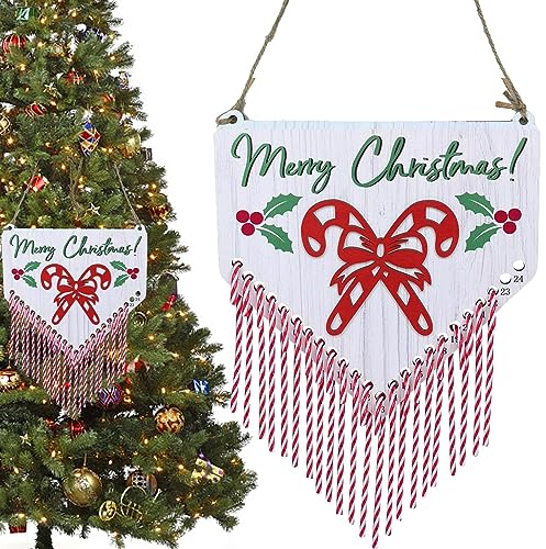Weihnachts-Countdown-Adventskalender Aus Mit 24Stück Zuckerstangen-Ornamenten–Zuckerstangen-Tage Bis Weihnachten, Wandkalender,Weihnachtsnummern,Datumsdekorationen Für Die Wanddekoration Zu Hause