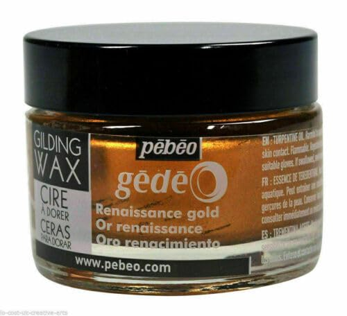 Renaissance Gold 30ml, Gilding Wax. Perfect for Creating Bright, Metallic Coating for Home Decor, Furniture, Art