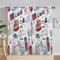 ANHOPE Vintage London Symbole Blickdichte Gardinen mit Ösen Thermo Vorhänge Weich Vorhang Blackout Curtain Wohnzimmer Schlafzimmer Verdunklungsvorhänge 2er Set H 213 x B 117 cm