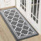 Homaxy Door Mats Indoor, Non Slip Absorbent Doormats, Washable Carpet Runners, Dirt Trapper Hallway Runner, Runner Rugs for Hallway, Living Room, Kitchen, Entrance, Pet— 50 x 120 cm, Grey