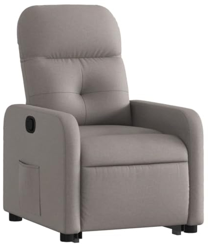 vidaXL Relaxsessel, Sessel mit Aufstehhilfe, Fernsehsessel mit Liegefunktion, Liegesessel Aufstehsessel für Wohnzimmer, Taupe Stoff