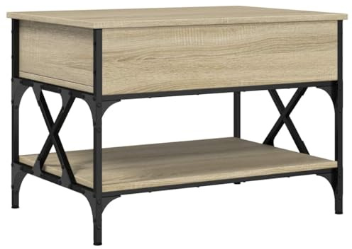 vidaXL Couchtisch Sonoma-Eiche 70x50x50 cm Holzwerkstoff und Metall