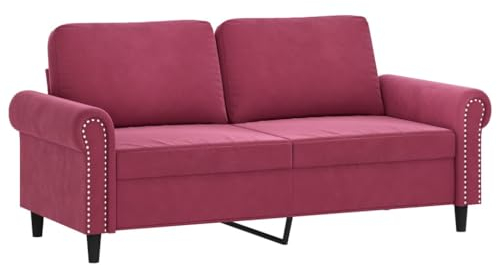 vidaXL 2-Sitzer-Sofa Weinrot 140 cm Samt
