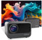 【Elektrischer Fokus/Trapezkorrektur】 HausKit Mini Smart Beamer 4K Android Projektor Full HD 1080P Heimkino WiFi 6 Bluetooth Video Minibeamer Handy kompatibel mit Smartphone/Fire Stick