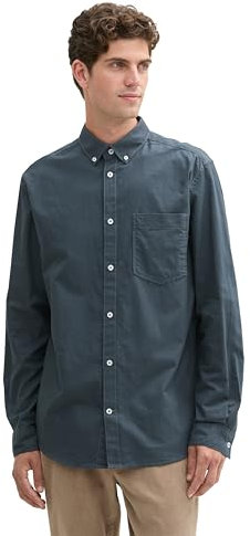 TOM TAILOR Herren 1042640 Regular Fit Oxford Hemd, 27604-Stormy Blue, S