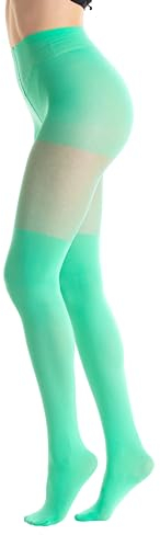 Gi&Gi 1026 Collants fantaisie pour femme, style parisien, vintage, 20-80 deniers, fabriqués en Italie, colorés, vert émeraude, S/M