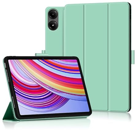 FDHYFGDY Funda para Xiaomi Redmi Pad Pro 4G/5G/POCO Pad Funda Protectora, Nueva Funda de Cuero PU Funda Protectora Triple Pliegue con Función Auto Sleep/Wake - Verde