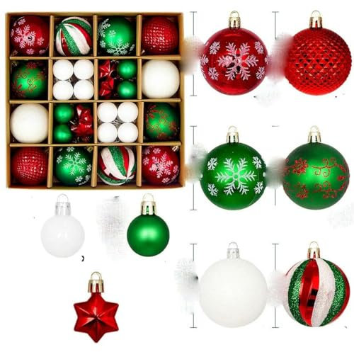 60 cm Weihnachtskugel für draußen, dekoriert, große Kugeln, Weihnachtsbaum-Spielzeugkugel ohne Licht, Rot-Grün - 60 cm