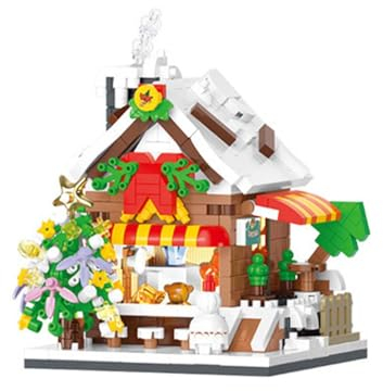 ALiquid Weihnachten Klemmbausteine Set, Weihnachtshäus Bausatz, Bausteine Set - 661 Teile (B)