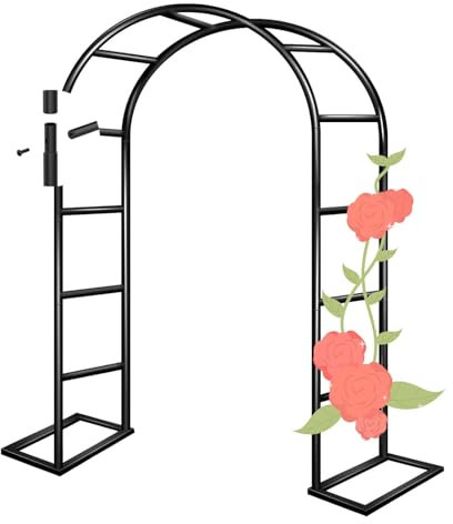 Treillis d'arche de Jardin, tonnelle de pergola en métal pour Plantes grimpantes, tonnelle de Roses Robuste avec Base pour décoration de Mariage, Cour de pelouse, Treillis Facile à Assembler