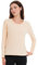 Monbessi Women's Thermal Tops Scoop Neck Ladies Long Sleeve Thermal Vests Thermal Underwear Warm Wicking Thermal Base Layers(2XL, Beige)