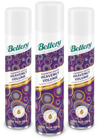 Bellery Heavenly Volume Dry Shampoo - Trockenshampoo für alle Haartypen - verleiht dem Haar Volumen und Geschmeidigkeit - 3 x 200 ml Shampoo Spray
