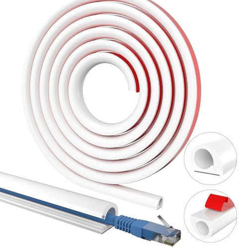 Wall Cable Hider, Flexible Wire Cord Management Self-Adhesive Cord Covers for Wires on Wall, Side Open One Cord Cable Raceway Wire Cover for Cords, HDMI Cord Hider for Wall Mount TV (1-2 cables, 39in)