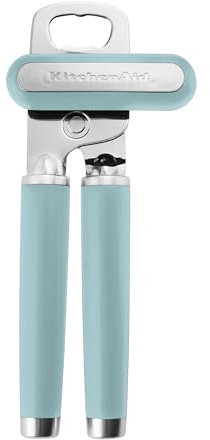 KitchenAid Classic Multifunction Can Opener and Bottle Opener Easy to Use, Razor Sharp Stainless Steel Cutting Wheel, Soft Ergonomic Handles, Mineral Water