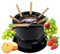 Fyeme Schokofondue Set mit 6 Gabeln Käsefondue mit Spritzwassergeschützte Abdeckung Kohlenstoffstahl Schokoladenfondue Geeignet für Die Zubereitung von Suppe Käse Schokolade Käsefondue