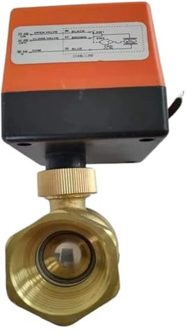LEQUXXNR 1/2 3/4 1 2 Antrieb Motorisiertes Kugelventil 220V 110V 24V 12V 3-Draht 2-Steuerung 2-Wege Messing Elektrisches Kugelventil Absperrventil(DN40,24VAC_2 Way)