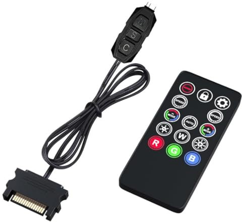 TZMRIT Mini ARGB Controller Kit for PC Case Fans, LED Strip,14 Key Remote Control Switch Colors ARGB Fan Controller