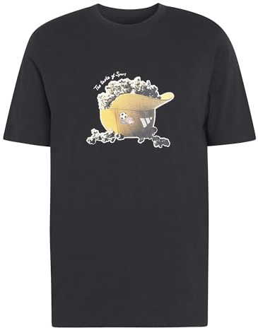 adidas Men's Snack Popcorn Graphic T-Shirt, Black, L