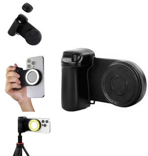 Phone Fill Light Assistant with Bluetooth Remote, 360° Adjustable Dual-Temperature LED Light, Magnetic Ring for smartphone, Portable Photography Tool for Daily Record, Live Stream & Selfie