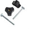 M6 T Slot Bolts and Knobs Clamps for Woodworking Jigs, 4 Piece T Track Clamp Accessory Set