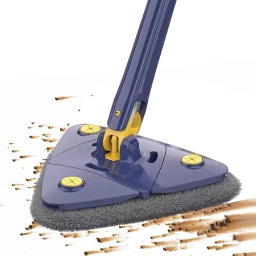 Mop to Clean Walls | Long Handle Triangle Wall Washing Mop - Extendable 360 Degree Rotatable Wet Dry Duster, Cleaning Supplies for Home Apartment Dorm
