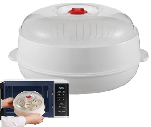Generico Vaporiera Microonde, Vaporiera per Forno a Microonde, Contenitori con Coperchi Cottura a Vapore, Contenitore per la Cottura a Vapore di Alimenti da Cucina per Gnocchi e Verdure