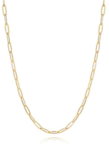 U7 Catenina Donna Oro Acciaio Inox a Graffetta da 3,4 mm, lungh.35+5cm