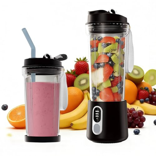 Mini Mixer Tragbarer Smoothie Maker - Standmixer, Tragbarer Mini Blender mit 300W-Motor, Smoothie Maker to go, Mini Mixer USB Portable Blender für Saft, Shake Smoothie und Babynahrung