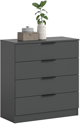 xonox.home – Kommode Kopenhagen 74x80x35 cm in Anthrazit – Kompakte Moderne Kommode mit Stauraum für den Einsatz im Wohnzimmer oder Schlafzimmer – vielseitige & praktische Ordnungshilfe