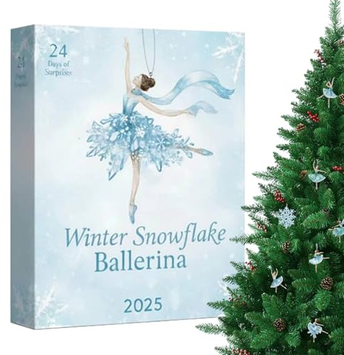 Ballerina Countdown Adventskalender | 24 Tage Acryl 2D Weihnachten Ballett Advent | Ballerina Ornament Urlaub Dekorationen für Ballettliebhaber, Familie, Freunde, Mädchen, Tochter, Teenager