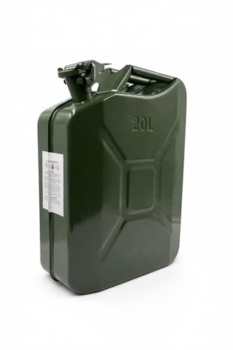 KOEM Tanica de acero pintada verde, homologada para combustible, gasolina y diésel, uso agrícola, náutico y de camping (20 L)