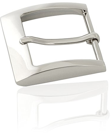 FREDERIC HERMANO Gürtelschnalle Buckle 40mm Metall Silber Poliert - Buckle Kingly - Dornschliesse Für Gürtel Mit 4cm Breite - Silberfarben Poliert