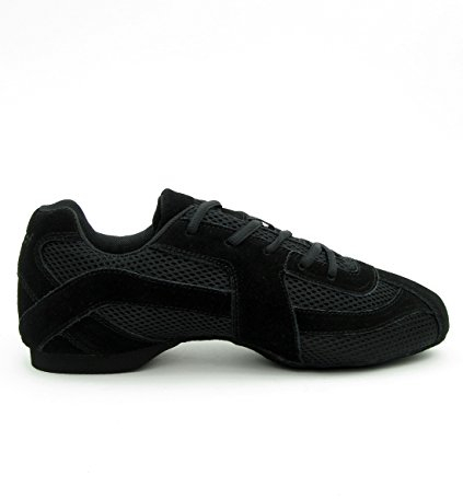 Rumpf 1572 Sparrow mit Button Dancesneaker Tanz Sport Fitness Salsa Jazzdance Zumba Hip Lindy Hop Gymnastik Trainings Hallen Aerobic Schuhe Farbe schwarz(10)