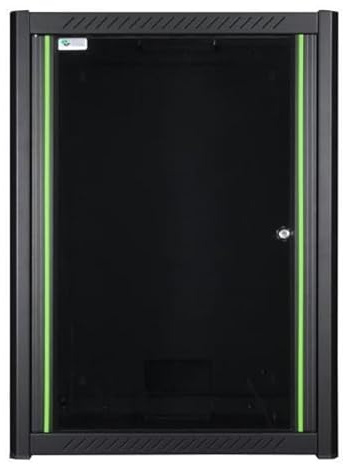 Logon RWP16U45BL Rack zur Wandmontage, 16 U, Schwarz, Regale (Wandmontage, 16 U, Glas, Schwarz, 48,3 cm (19 Zoll), Passiv)