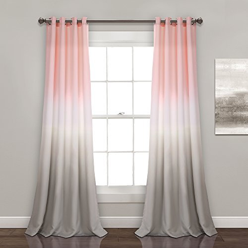 Lush Decor Umber Fiesta Room Darkening Tende oscuranti per Finestra, Set per Soggiorno, Sala da Pranzo, Camera da Letto (Coppia), Poliestere, Blush e Grigio, W 52 x L 84 (1 Panels), 2 unità