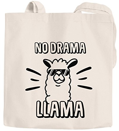 MoonWorks Jutebeutel No drama Llama Lama Spruch Sprüche Quote Baumwolltasche Stoffbeutel Tragetasche natur unisize