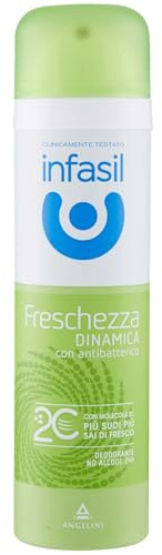Infasil Dynamische Frische Deodorant Spray mit Molecola 2C, Betacycloextrin, alkoholfrei und antibakteriell, wirksam bis zu 24 Stunden, 150 ml