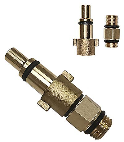 Male Thread Adapter and 1/4 Pressure Washer Foam Cannon Bottle Copper Connector Brass Female Adaptor of Snow Foam Lance Gun Pot Comaptible with Nilfisk, Anlu, HUTER Series