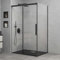 Mai & Mai Cabine de Douche Noir en Angle 90x110cm Porte Coulissante Paroi de Douche Rectangulaire Verre Transparent de 6mm Easy Clean Rav12 Noir