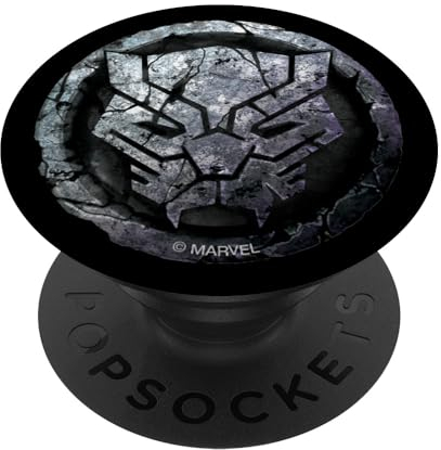 PopSocket : PopGrip Marvel Black Panther Stone Rock Rubble Logo PopSockets Ausziehbarer Sockel und Griff für Handys/Tablets mit Tauschbarem Top