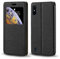 Coque à Rabat en Cuir PU avec Fenêtre Visible et Aimant Invisible Compatible avec Wiko Y81, Étui Intelligent à Affichage Clair