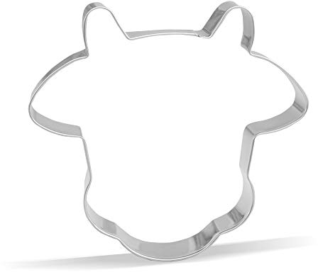 4 inch Cow Face Cookie Cutter - Stainless Steel