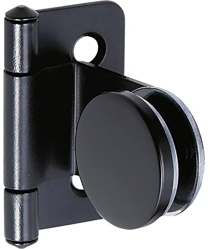 LAMP Glastürscharnier rund innenliegend Holz - Glas, Scharnier für Glas-/Acryltüren, Stahl schwarz